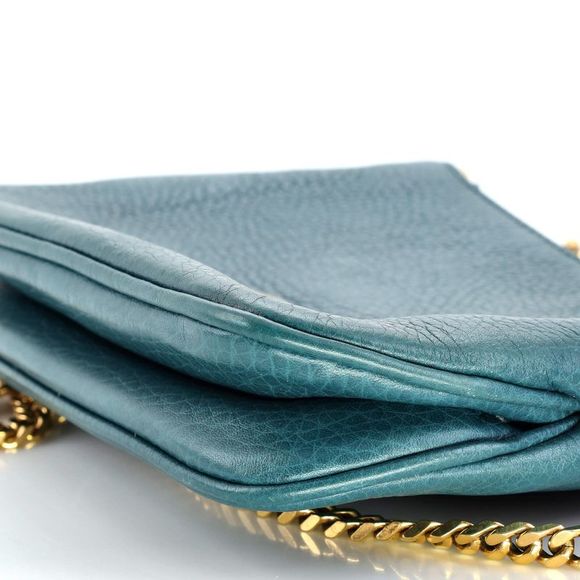 Gucci 1973 Chain Shoulder Bag Leather Small Blue - Picture 9 of 10